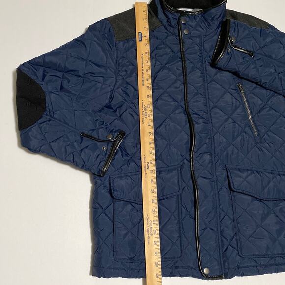 Cole Haan Quilted Size M Jacket Coat Lined Elbow Patches Chore Pockets Corduroy - Picture 6 of 14